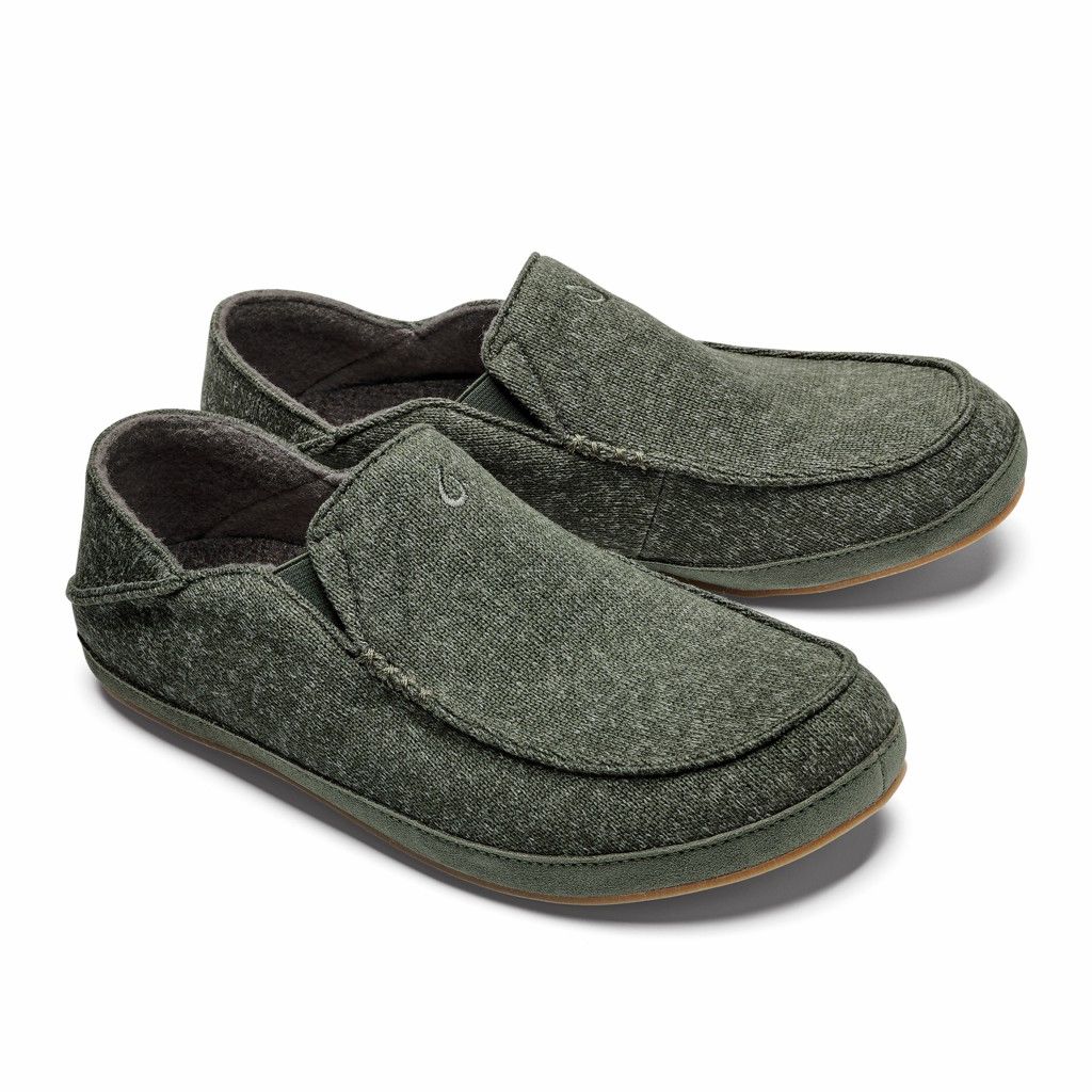 Olukai Men's Moloa Hulu Slipper - Deep Olive / Dusty Olive US451-369